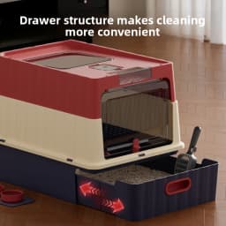 Extra Large Enclosed Cat Litter Box With UV Sterilization Drawer Type Anti Splash Odor Control Spacious For Fat Cats Easy Clean