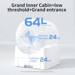 Smart Cat Litter Box Self Cleaning Automatic Cat Toilet 64L APP Control Remove Odor Deodorization Anti-sticking Pet Cat Bedpan