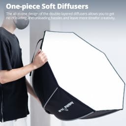 Ambitful FS Series FS40cm 60cm 80cm Quick-Setup Octagon Softbox Bowens Mount for Godox Aputure Sokani Studio LED Video Light