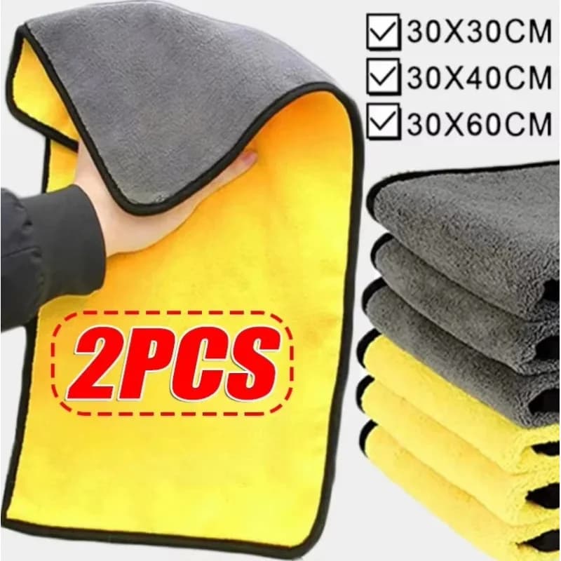 1/4pcs Thicken Microfiber Motorcycle Car Cleaning Towels Soft Drying Cloth Car Washing Towels Double Layer Clean Rags Detailing