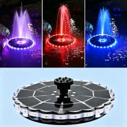 Solar Powered Floating Fountain With RGB LED Lights Solar Water Fountain With Multiple Nozzles For Bird Bath Garden Pond Outdoor