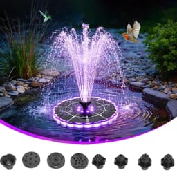 Solar Powered Floating Fountain With RGB LED Lights Solar Water Fountain With Multiple Nozzles For Bird Bath Garden Pond Outdoor