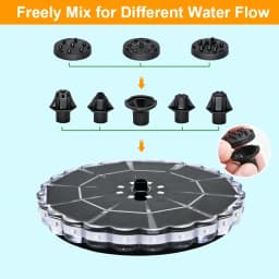 Solar Powered Floating Fountain With RGB LED Lights Solar Water Fountain With Multiple Nozzles For Bird Bath Garden Pond Outdoor