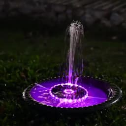 Solar Powered Floating Fountain With RGB LED Lights Solar Water Fountain With Multiple Nozzles For Bird Bath Garden Pond Outdoor