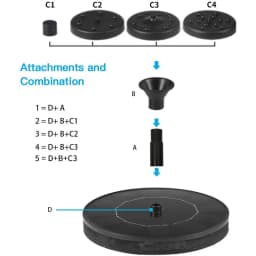 Mini Solar Water Fountain Pool Pond Waterfall Fountain Garden Decoration Outdoor Bird Bath Solar Powered Fountain Floating Water