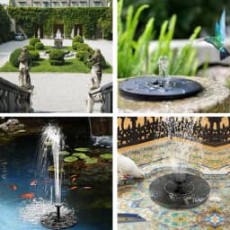 Mini Solar Water Fountain Pool Pond Waterfall Fountain Garden Decoration Outdoor Bird Bath Solar Powered Fountain Floating Water