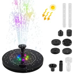 Colorful Solar Fountain 1W/2.5W Floating Bird Bath Garden Pool Pond Solar Water Fountain Pump for Garden Decoration Outdoor