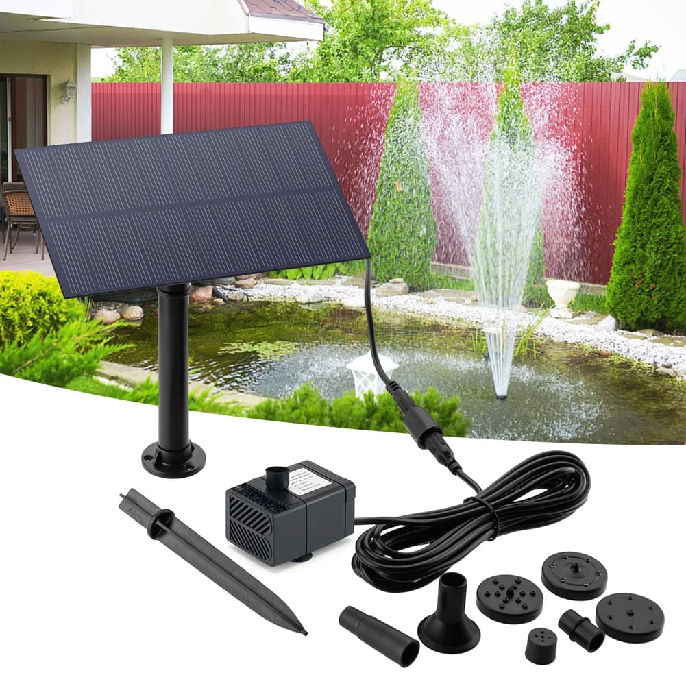 5W 5V Solar Fountain Pump With Stake Solar Panel Watering System 180L/h Water Pump Energy Saving Kits for Fish Tank Garden Decor