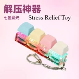 Popular Fidget Keyboard Pop It, Transparent Button Toy Spinning Top Style, Party Gift, Stress Relief for Adults Office Use