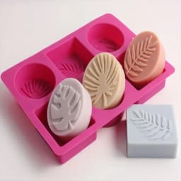 Round & Square Leaf Silicone Soap Mold - For DIY Handmade Soap, Plaster, Resin, Candles & Cake Baking Supplies