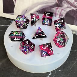DIY DND Sharp Edge Dice Silicone Mold for 9Pcs Resin Dice Mold