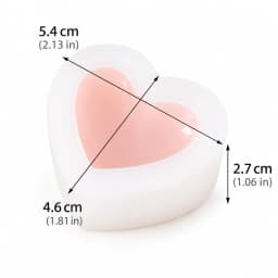 Heart-Shaped Silicone Mold for DIY Gifts and Craft Projects - Perfect for Cement, Epoxy Resin, Plaster, Candle Cup, Storage