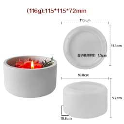 Candle Vessel Silicone Mold Cylindrical Ribbed Smooth Concrete Resin Plaster Mold for DIY Candle Holder Planter Storage Jar