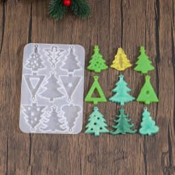 Christmas Earring Silicone Mold Earrings Epoxy Resin Mold Keychain Pendant DIY Crafts Jewelry Casting Christmas Decorations
