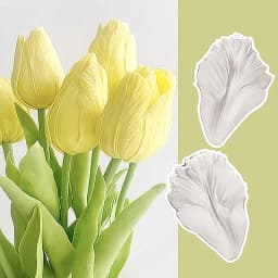 New Sale 2Pcs Tulip Petal Silicone Mold Cake Decorating Tools Veiner Mold Gumpaste Mold, Sugarcraft, Resin Clay Moulds
