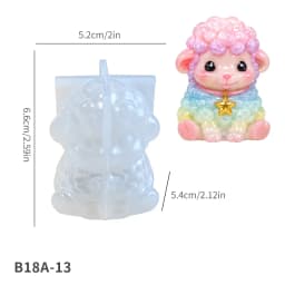 DIY Keychain Pendant Silicone Mold 3D Cat, Bear, Sheep Dropper Mold Mirror Resin Ornament Keychain Silicone Mold