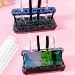 4 Piece Set Glue Dripping Mold Handmade Creative DIY Multifunctional Pen Holder Mold Mobile Phone Bracket Desktop Storage Resin