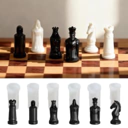 6pcs Silicone Chess Molds Easy Release DIY Craft Tools UV Epoxy Resin Making Mould Board Game Set Ornament Home Decor Gift Mold