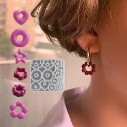 Multifuntional Jewelry Molds Heart Star Flower Pendant Silicone Molds For Resin Earrings Pendant Creative Silicone Casting Molds