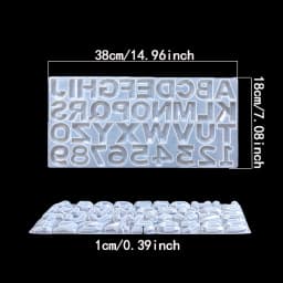 1pc 26 English letters and numbers silicone mold, used for epoxy resin casting DIY keychain pendant earrings jewelry