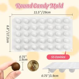 3D Mini Round Ball Silicone Molds for Mousse Cake,35 Cavity Pudding Mold for Baking Pastry, Ice Cream, Candy Ice Jelly Pop Maker