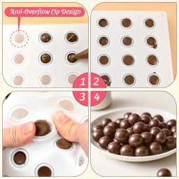3D Mini Round Ball Silicone Molds for Mousse Cake,35 Cavity Pudding Mold for Baking Pastry, Ice Cream, Candy Ice Jelly Pop Maker