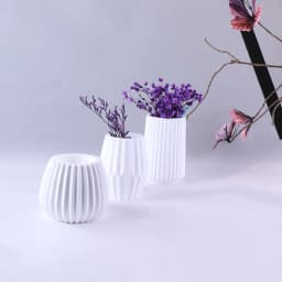 1PC Cylindrical Vase Resin Silicone Mold DIY Striped Flower Pot Candle Holder Plaster Candle Cup Handmade Mold Making Reusable