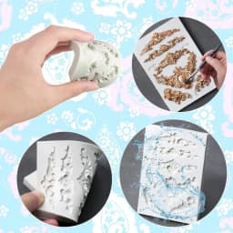 3 Bag Baroque-style silicone mold Roller-type silicone Baroque mold Silicone cake mold Icing mold Edge frosting mold Wedding/Bir