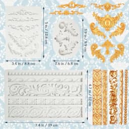 3 Bag Baroque-style silicone mold Roller-type silicone Baroque mold Silicone cake mold Icing mold Edge frosting mold Wedding/Bir