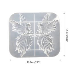 1pc Crystal Epoxy Resin Mold Girl with Flute Angel Mirror Shiny Silicone Mould DIY Crafts Decorations Ornaments Casting Tool