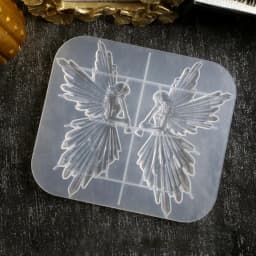 1pc Crystal Epoxy Resin Mold Girl with Flute Angel Mirror Shiny Silicone Mould DIY Crafts Decorations Ornaments Casting Tool