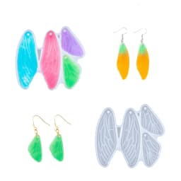 1pc Drip glue wing shaped silicone mold, used for epoxy resin casting DIY keychain pendant earrings jewelry