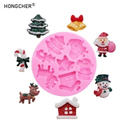 Christmas Series Bells Christmas Tree Snowman Snowhouse Chocolate Cake Silicone Mould DIY Resin Jewellery Accessories Drop Mold