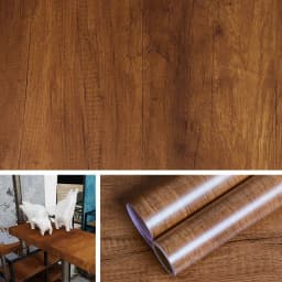 Wood Grain Contact Paper Brown Wooden Wallpaper Self-Adhesive Removable Vinyl Film Easy to Apply For Furniture Kitchen Cabinets