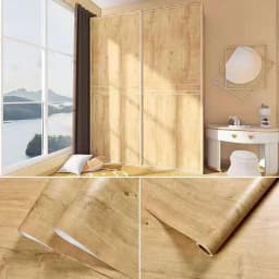 Wood Grain Self Adhesive Wallpaper Waterproof PVC Peel And Stick Wall Sticker Furniture Cabinet Table Door Renovation Home Decor