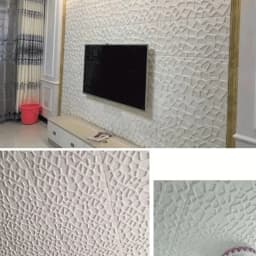 Modern Grid 3D PVC Wallpaper Self Adhesive Waterproof Stain Resistant Wall Sticker 35cmx35cm for Living Room Bedroom Kitchen - 4