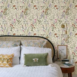 Light Yellow Floral PVC Wallpaper Peel And Stick PVC Durniture Cabinet Sticker Kitchen Bathroom Waterproof Vinyl Wall Decor