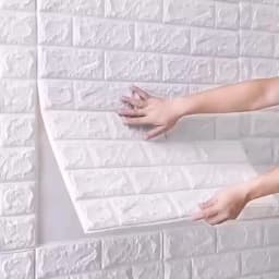 10pc 3D Self Adhesive Soft Foam Brick Pattern Wallpaper Stain-resistant Wall Stickers White/Black Waterproof Stickers Room Decor