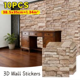 10pc 3D Self Adhesive Soft Foam Brick Pattern Wallpaper Stain-resistant Wall Stickers White/Black Waterproof Stickers Room Decor