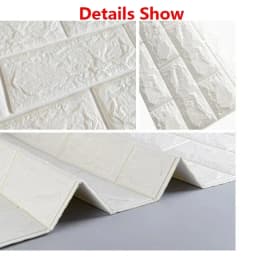 10pc 3D Self Adhesive Soft Foam Brick Pattern Wallpaper Stain-resistant Wall Stickers White/Black Waterproof Stickers Room Decor