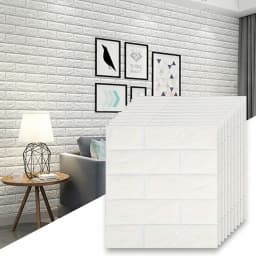 10pc 3D Self Adhesive Soft Foam Brick Pattern Wallpaper Stain-resistant Wall Stickers White/Black Waterproof Stickers Room Decor