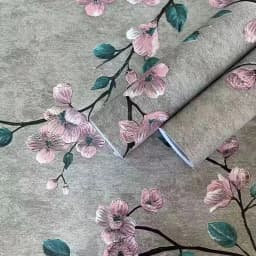 Floral Wall Sticker Grey Peel and Stick Wallpapers Flower Self Adhesive Wallpaper Removable Contact Paper Furniture Decorative