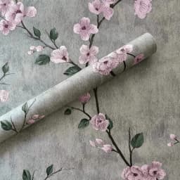 Floral Wall Sticker Grey Peel and Stick Wallpapers Flower Self Adhesive Wallpaper Removable Contact Paper Furniture Decorative