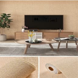 50cmX2.8m/10m Linen Self-adhesive PVC Solid Color 3D Foam Thickened Waterproof Background Wall Home Decor Wallpaper Wall Sticker