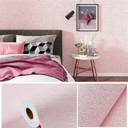 50cmX2.8m/10m Linen Self-adhesive PVC Solid Color 3D Foam Thickened Waterproof Background Wall Home Decor Wallpaper Wall Sticker