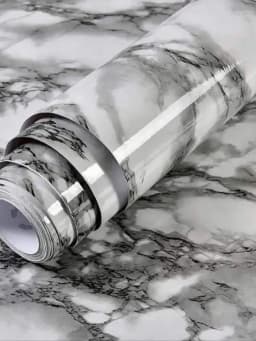 Marble Self-Adhesive Film - Water/Oil Resistant PVC Wallpaper for Kitchen Backsplash & Countertops - Peel & Stick