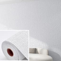 50cmX2.8M/10m Linen 3D Foam Self-adhesive Solid Color PVC Thickened Waterproof Background Wall Renovation Wallpaper Wall Sticker