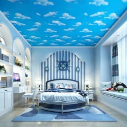 Blue Sky White Clouds Self-adhesive Wallpaper Moisture-proof Bedroom University Dormitory Children's Room PVC Sticker Wallpaper