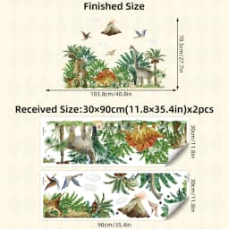 Large Cartoon Dinosaur Wall Stickers - Removable Peel & Stick For Kids Room Bedroom DIY Home Decor Wall Art Decals