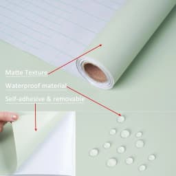 60cmPeel and Stick Vinyl Wallpaper Matte Black Gray White Removable Thick Contact Paper for Walls Kitchens Countertops Cabinets